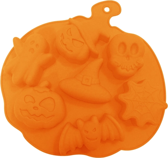 Moule en silicone pour pâtisserie en forme de citrouille, 7 pièces, orange
