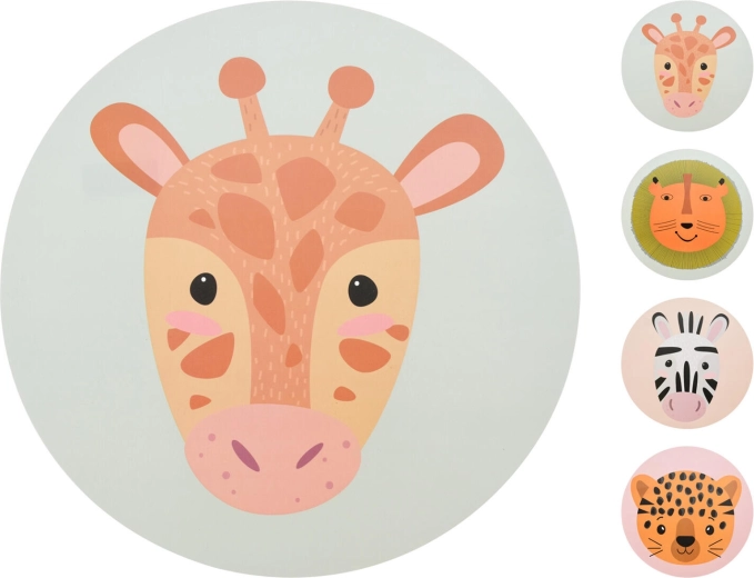 Children's round placemat 38 cm – mix of animal motifs