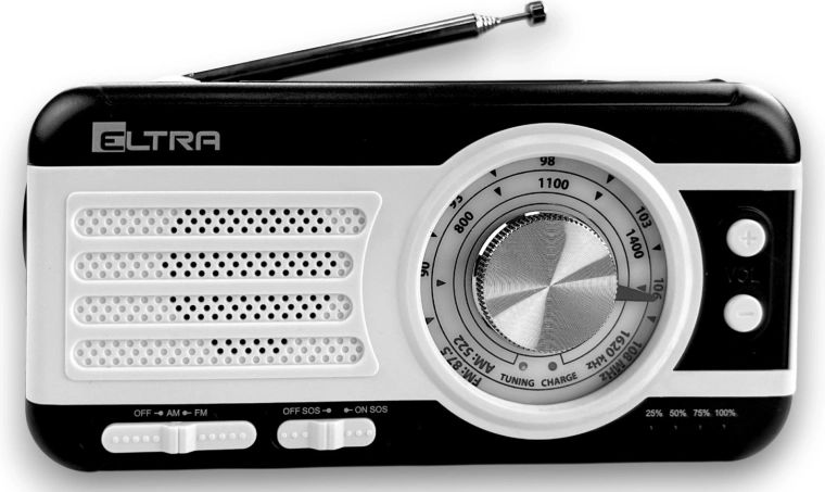 Draagbare radio SAFARI WB-1 met dynamo, zonnepaneel en powerbank
