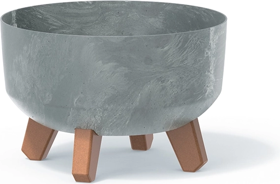 Cache-pot Gracia Low effet béton 23,5 cm gris