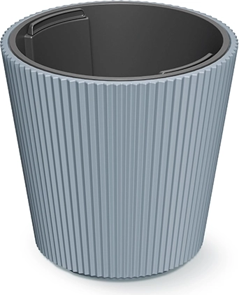 Cache-pot avec insert Milly 23,8 cm gris clair