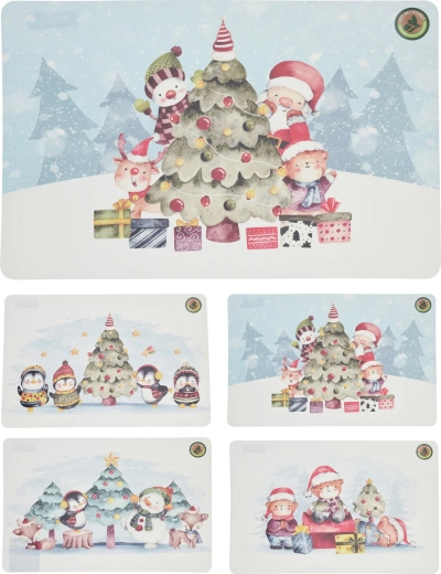 Christmas plastic placemat 43.5 × 28.5 cm – mix of 4 designs