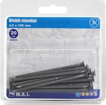 Bouwspijkers 100 × 4 mm, 20 stuks