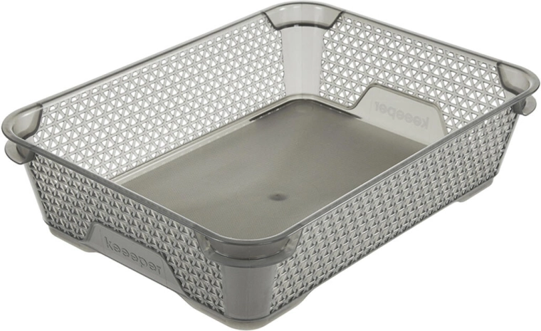 Panier de rangement empilable A5, 26,5 × 20 × 7 cm, plastique gris