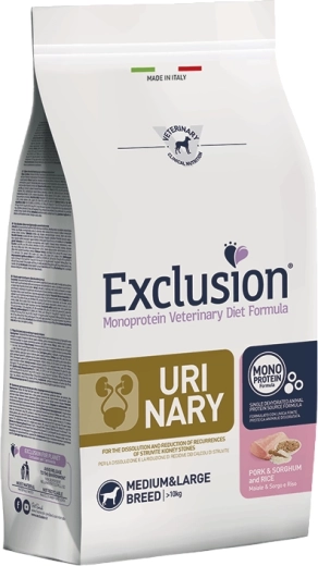 Exclusion Urinary for medium and large breeds, pork with sorghum and rice 2 kg