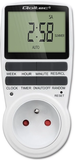 Qoltec Electronic Timer with LCD, 16 A, 3680 W
