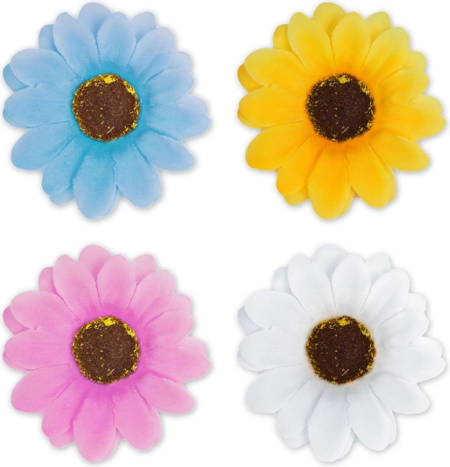 Decoratieve tuinbloemen met knijper, 7,5 cm, 4 stuks