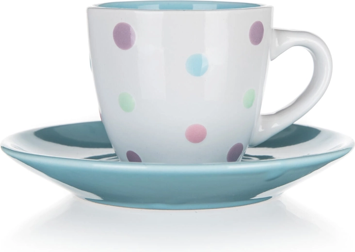 Ceramic cup with saucer PUNTO 80 ml