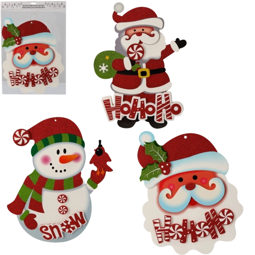 Décoration suspendue de Noël en papier – assortiment de motifs