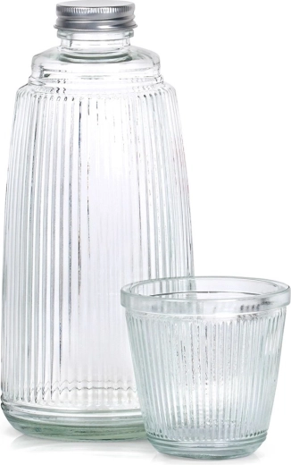 Carafe en verre avec verre 1 l + 220 ml, ensemble 2 pièces