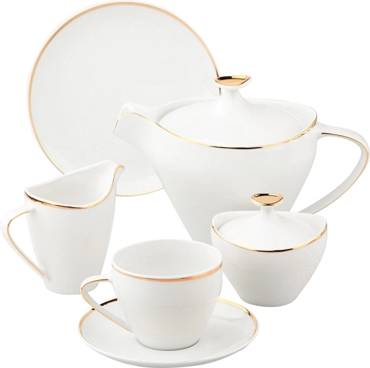Service à café MariaPaula Moderna Gold pour 6 personnes (21 pièces)