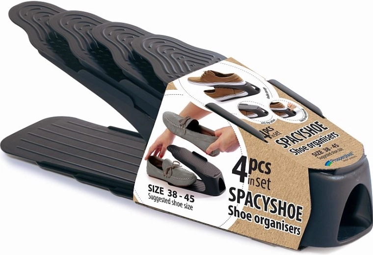 Set schoenorganizers Prosperplast Spacyshoe, antraciet, 4 stuks
