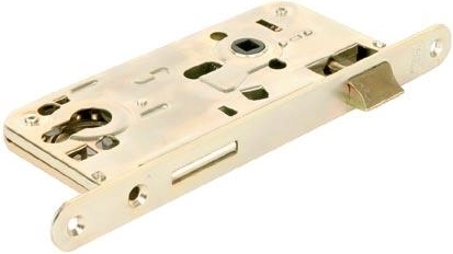 Serrure à mortaiser de sécurité à cylindre K102, 90/80, réversible droite/gauche, zinc blanc