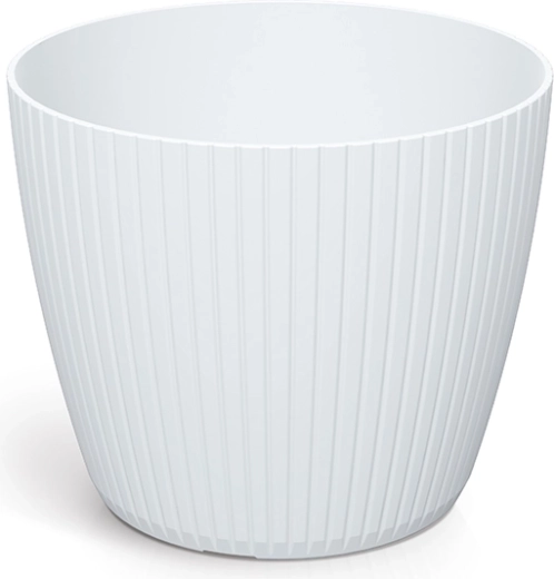Plastic flower pot Lamia 13.8 cm white