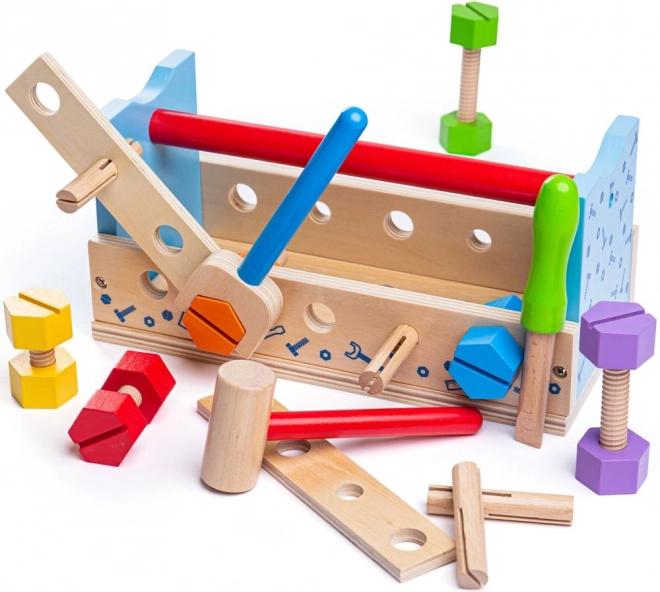 Wooden Workbench and Tool Carrier 2-in-1 Bigjigs Toys