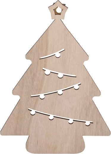 Solight LED-wanddecoratie kerstboom van hout 30 cm - 1 stuk