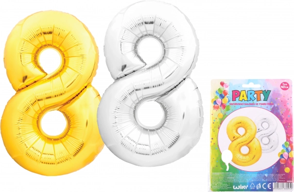Opblaasbare ballon cijfer 8, 40 cm