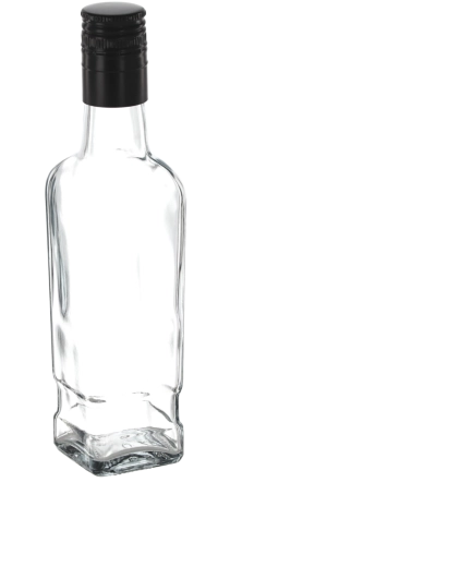 Glass whisky bottle 250 ml with screw cap