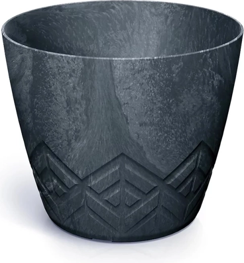 Cache-pot effet béton, anthracite, diamètre 15,8 cm