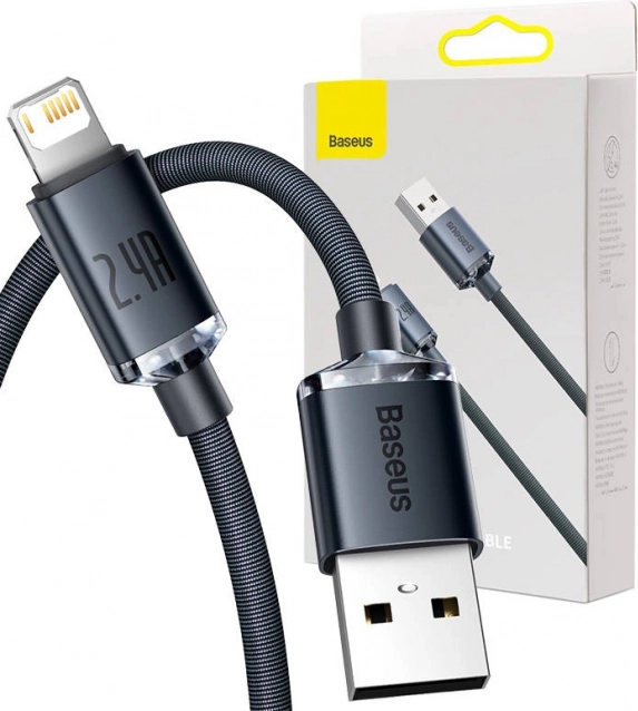 Kabel Baseus USB naar Lightning 2,4 A 2 m zwart