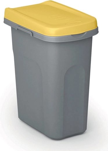 HOME ECO SYSTEM 15 L Sorting Bin, Grey with Yellow Lid
