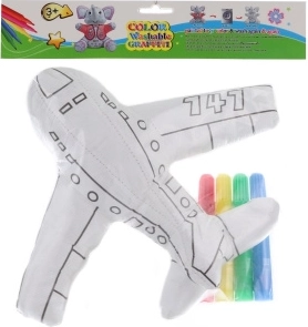 Coloring airplane with washable markers