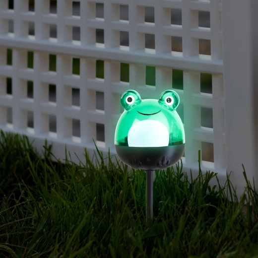 Solar-ledlamp in de vorm van een kikker met koud wit licht - 1 stuk