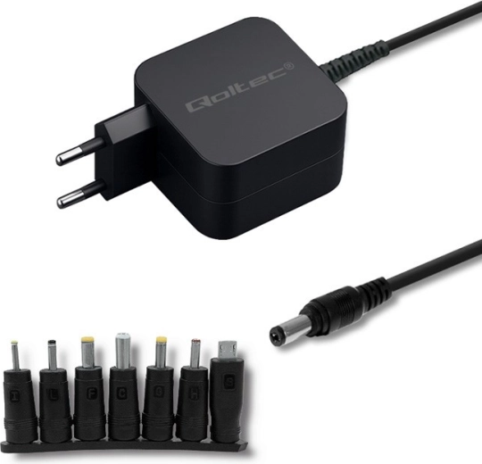 Qoltec Universal AC Adapter for Tablets and Routers, 15 W, with 7 Connectors
