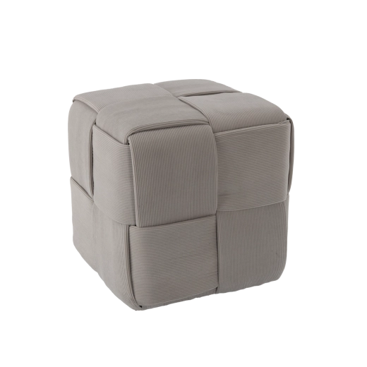 Geflochtener Pouf-Würfel hellgrau 43 × 43 × 43 cm