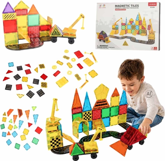 Magnetic 3D STEM Construction Set for Kids – 90 Pieces