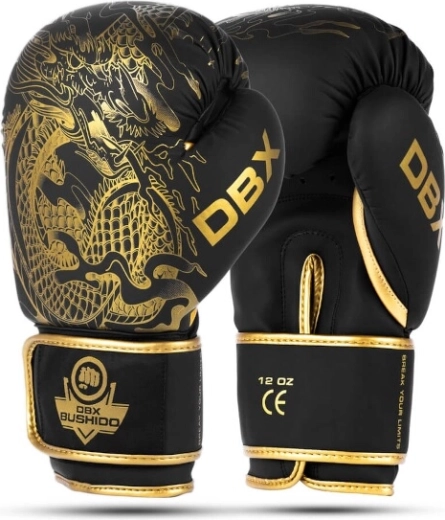 Bokshandschoenen DBX Bushido Gold Dragon 12 oz