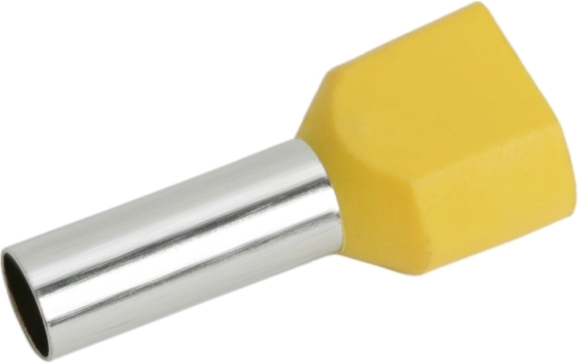 Embout double pour câbles avec isolation jaune, 2 × 6,0 mm²
