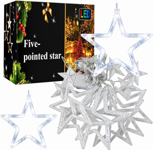 Lichtsnoer met sterren, 120 LED's, 2 m
