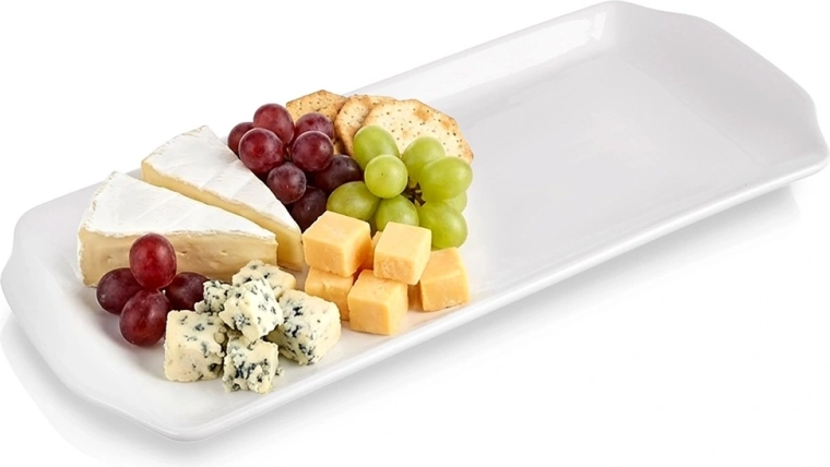 Porseleinen serveerschaal MONA, wit, 36 × 15,5 × 2,3 cm