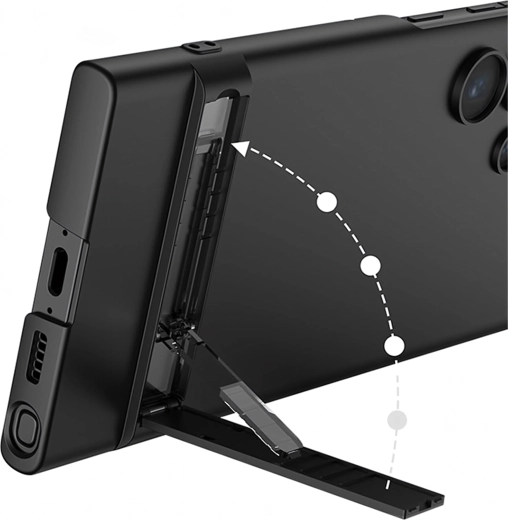 Slim protective case with stand for Samsung Galaxy S24 Ultra black