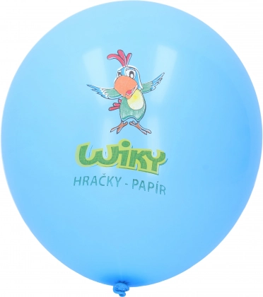 Blauwe ballon met WIKY-opdruk 30 cm – verpakking 100 stuks