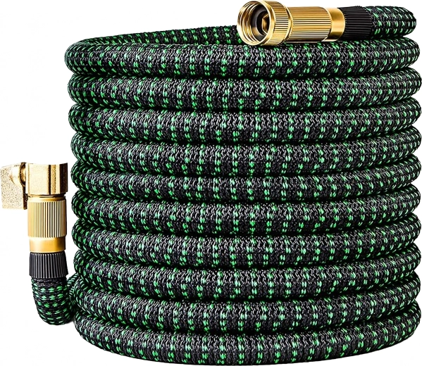 Expandable Garden Hose 2.5–7.5 m with Brass Quick Connectors and Multi-Function Spray Gun