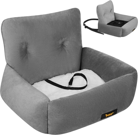 Autostoeltje voor honden PURLOV S, 44 × 35 × 30 cm, grijs