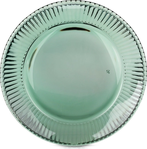 Green glass dessert plate VERDE 20.5 cm