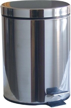 Pedal Bin 12 L Round Stainless Steel with Plastic Liner