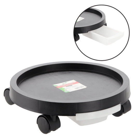 Round rolling plant stand 40 cm with drip tray