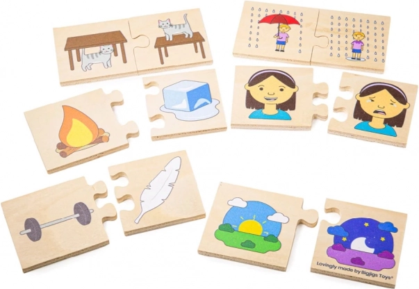 Bigjigs Toys puzzle didactique en bois – Contraires