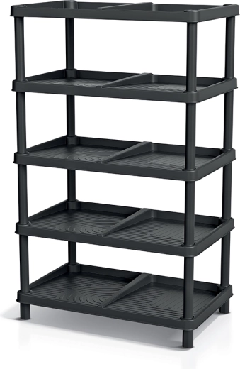Étagère à chaussures TASSY RACK en couleur noir recyclé