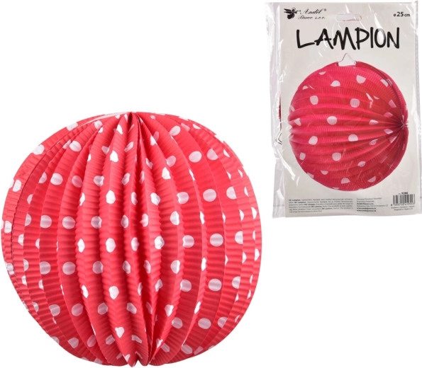 Papierlampion mit rosa Punkten 25 cm