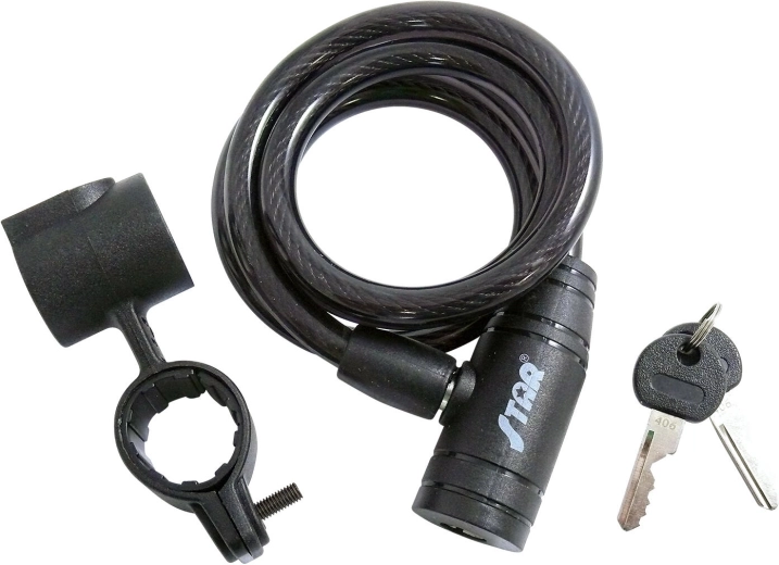 Spiraalkabelslot voor fiets STAR S710 1000 mm met houder