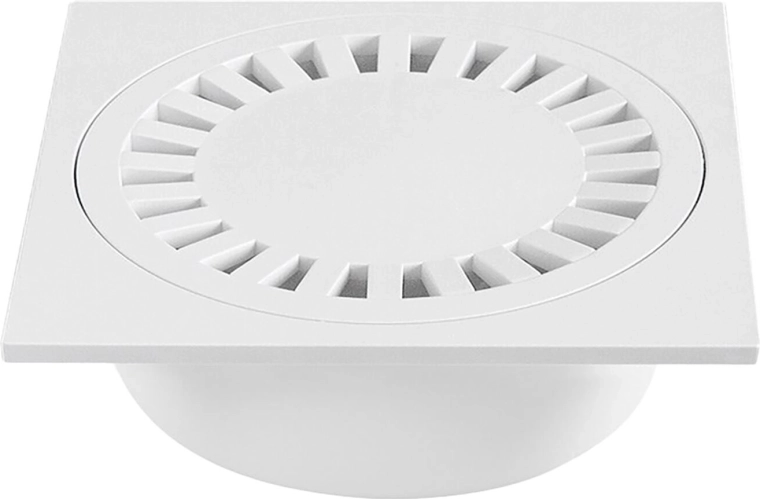Polypropylene floor drain 150 × 150 × 50/55 mm, white
