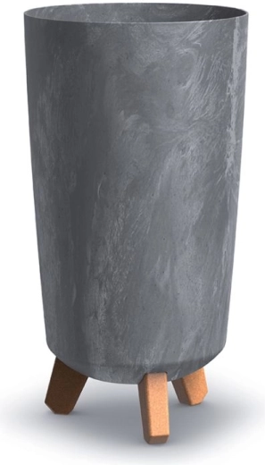 Cache-pot Gracia Tubus Slim effet béton, 19,5 cm, marengo