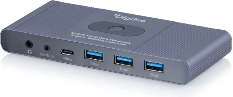 Digitus KVM-schakelaar HDMI 2×1 4K 60 Hz met USB 3.0 en audio (Core line) - 1 stuk