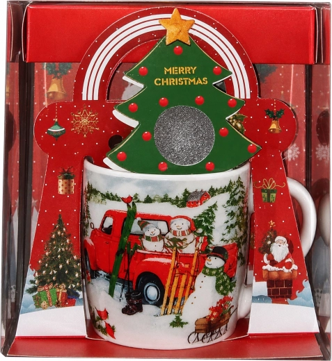 Weihnachtlicher Keramikbecher mit Wintermotiv 200 ml
