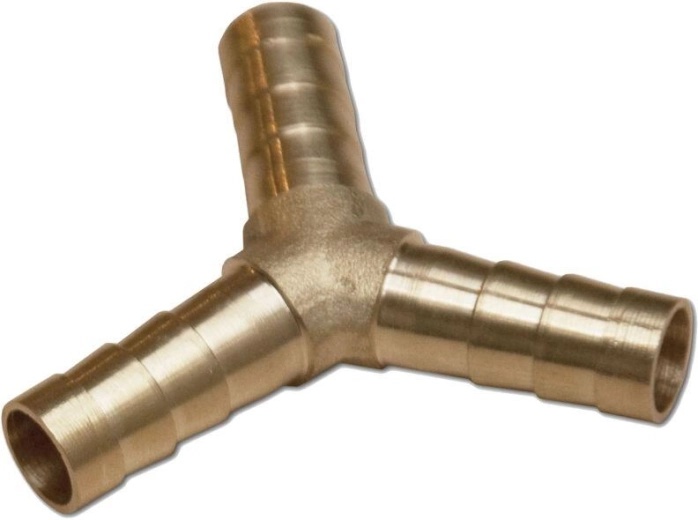 Messing Y-splitter voor slangen 8 mm